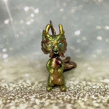 Load image into Gallery viewer, Chibi Green and Rose Gold Dragon