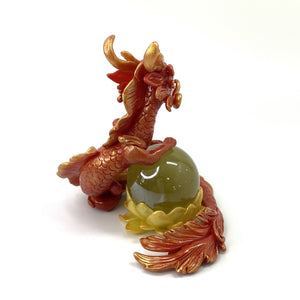 Red and Gold Marble Lotus Dragon