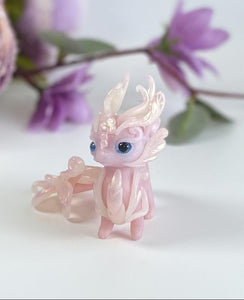 Pale Pink Jade Dragon with pupil eyes