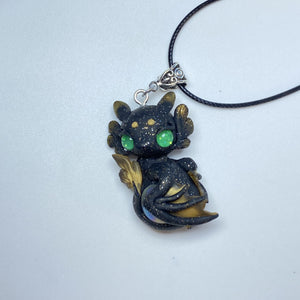 Black and Gold Dragon Charm