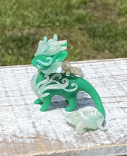 Load image into Gallery viewer, Green Jade Spring Dragon with long tail