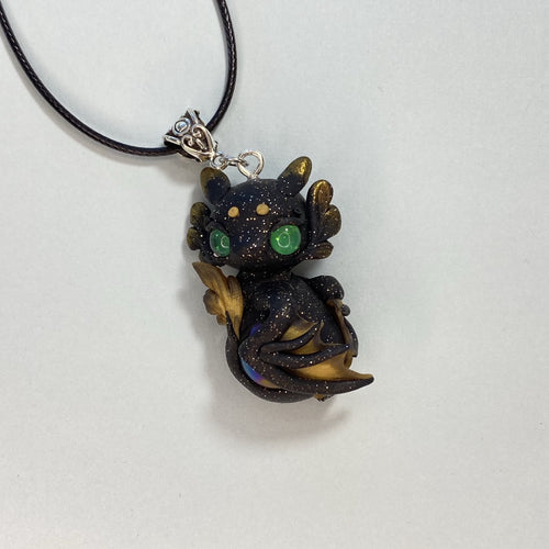 Black and Gold Dragon Charm