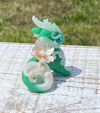 Load image into Gallery viewer, Green Jade Spring Dragon with curled tail