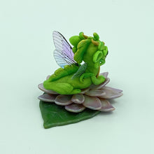 Load image into Gallery viewer, Green Fairy Dragon with Magnet Lotus Flower