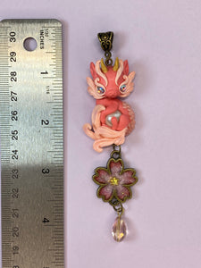 Pink Sakura Pearl Dragon w/Crystal