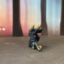 Load image into Gallery viewer, Black and Gold Dragon Bun Bun