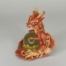 Load image into Gallery viewer, Red and Gold Marble Lotus Dragon