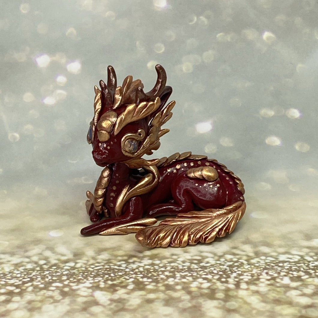 Burgundy Rose Gold Dragon