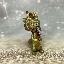 Load image into Gallery viewer, Chibi Green and Rose Gold Dragon