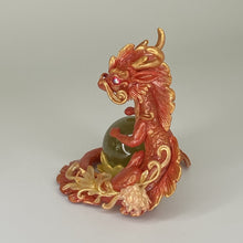 Load image into Gallery viewer, Red and Gold Marble Lotus Dragon