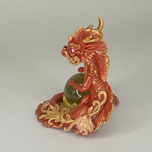 Red and Gold Marble Lotus Dragon