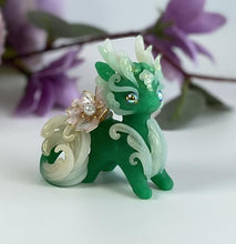 Load image into Gallery viewer, Green Jade Spring Dragon with curled tail