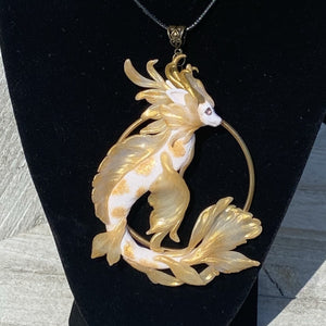 Gold Koi Dragon Pendant or Wall Hanging