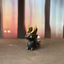 Load image into Gallery viewer, Black and Gold Dragon Bun Bun