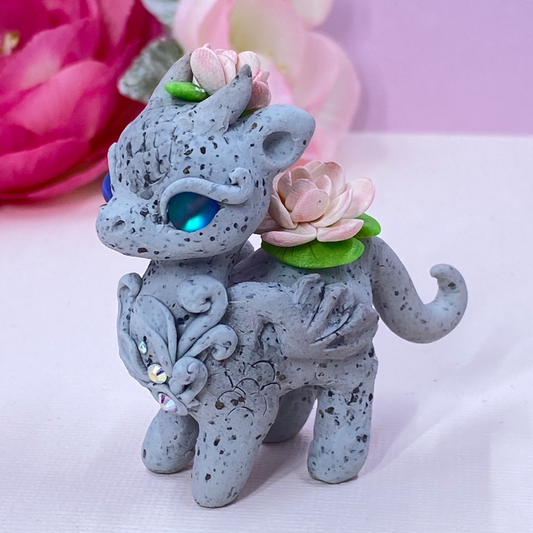 Lily Stone Dragon with Crystals