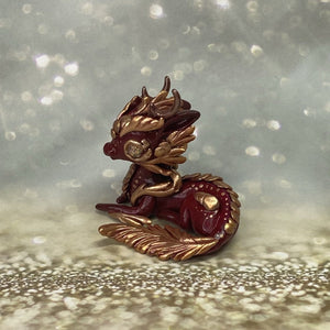 Burgundy Rose Gold Dragon