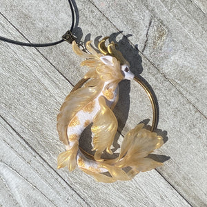 Gold Koi Dragon Pendant or Wall Hanging