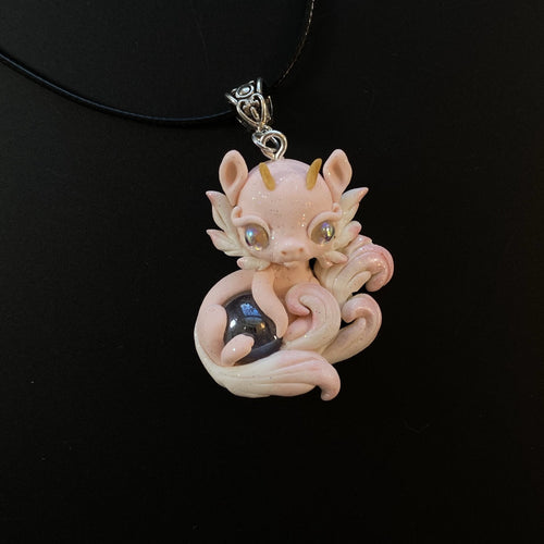 Light Pink Floofy Tail Dragon Charm