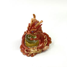 Load image into Gallery viewer, Red and Gold Marble Lotus Dragon