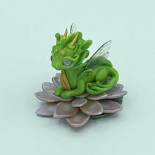 Load image into Gallery viewer, Green Fairy Dragon with Magnet Lotus Flower