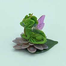 Load image into Gallery viewer, Green Fairy Dragon with Magnet Lotus Flower