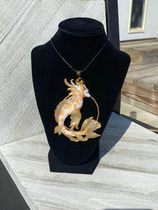 Gold Koi Dragon Pendant or Wall Hanging