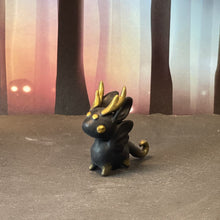 Load image into Gallery viewer, Black and Gold Dragon Bun Bun