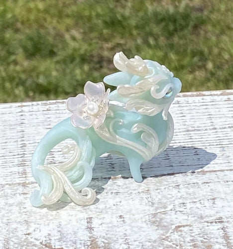 Icy Blue Jade Spring Dragon