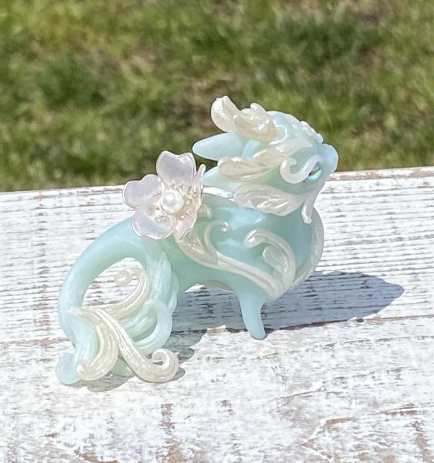 Icy Blue Jade Spring Dragon