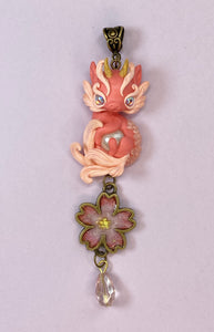 Pink Sakura Pearl Dragon w/Crystal