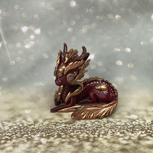 Burgundy Rose Gold Dragon