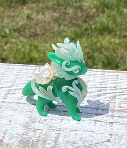 Green Jade Spring Dragon with long tail