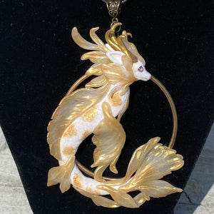 Gold Koi Dragon Pendant or Wall Hanging