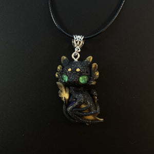 Black and Gold Dragon Charm