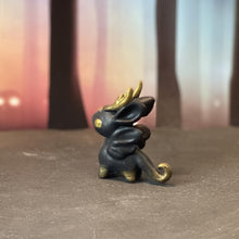 Load image into Gallery viewer, Black and Gold Dragon Bun Bun