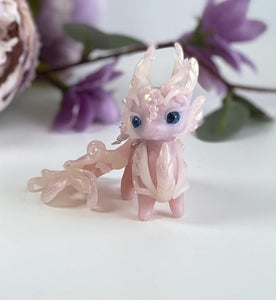 Pale Pink Jade Dragon with pupil eyes